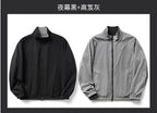 Ellison | Mens Windproof Reversible Stand Collar Bomber Autumn Jacket - Dark Night