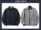 Ellison | Mens Windproof Reversible Stand Collar Bomber Autumn Jacket - Gentleman Blue