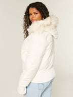 Elodie | Womens Fur Collar Hooded Padded Jacket - 4