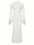 Eloise | Womens White Lace Maxi Wedding Guest Prom Evening Cocktail Formal Dresses - 5