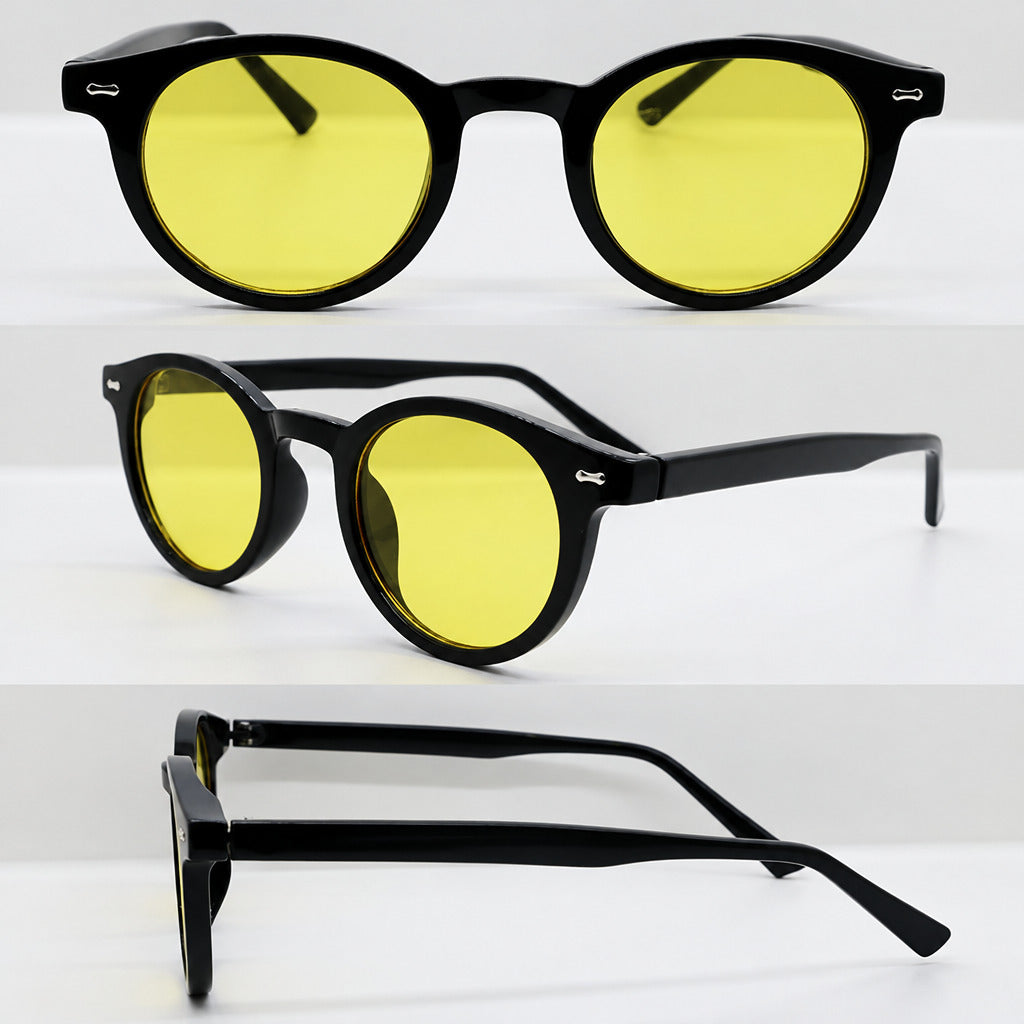 Emery | Womens Retro Round Sunglasses UV400 Protection Full Frame Shades