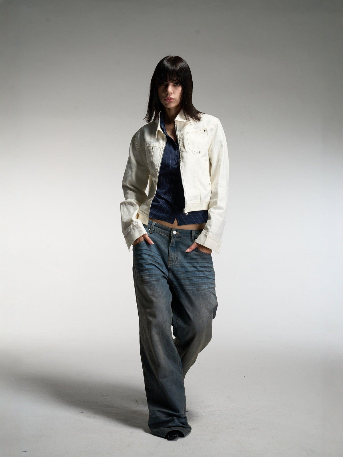 Emilia | Womens Cropped Vintage Denim Jacket
