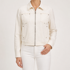 Emilia | Womens Cropped Vintage Denim Jacket, Off White