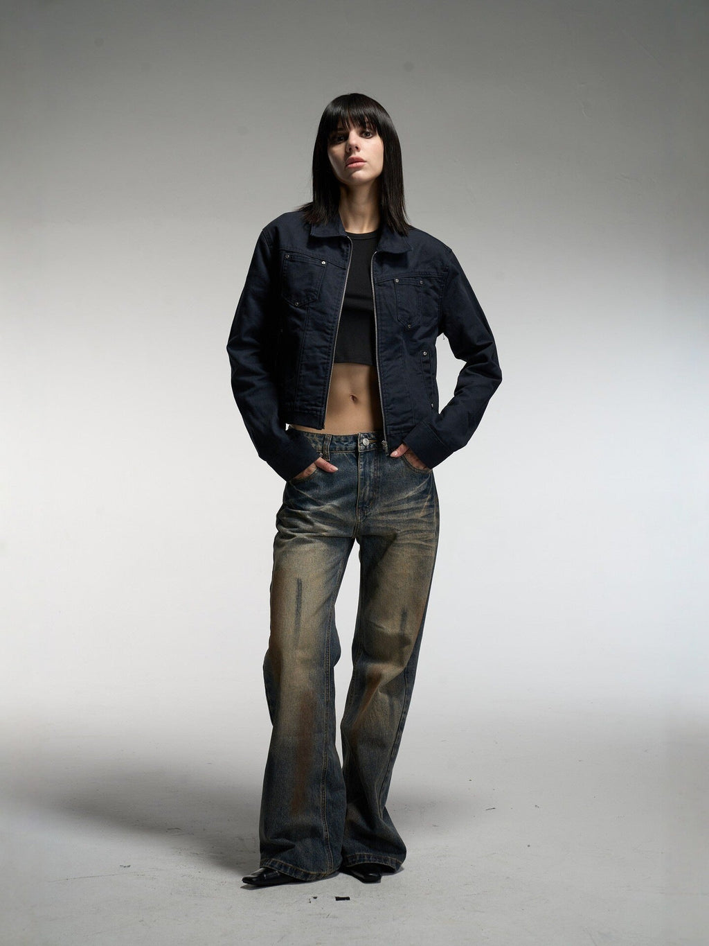 Emilia | Womens Cropped Vintage Denim Jacket