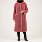 Emma | Womens Faux Fur Coat Longline Warm Winter Jacket, Purple