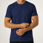 Emmerson | Mens Cotton Round Neck Short Sleeve T Shirt, Blue