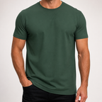 Emmerson | Mens Cotton Round Neck Short Sleeve T Shirt, Green