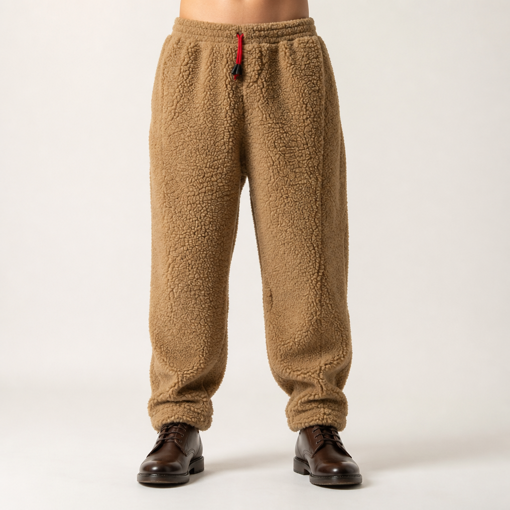Eric | Mens Thick Warm Winter Casual Sports Work Pants, Khaki