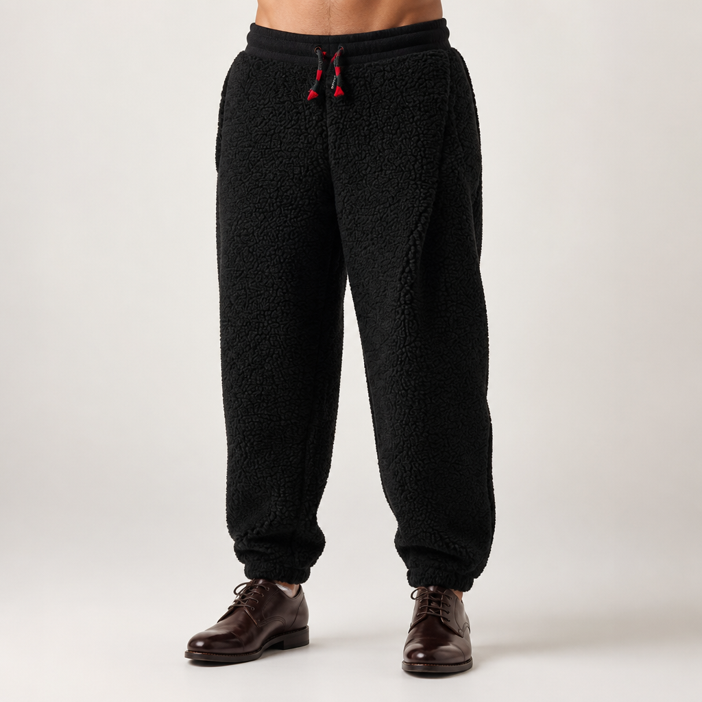 Eric | Mens Thick Warm Winter Casual Sports Work Pants, Black