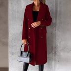 Estelle | Womens Double Breasted Wool Coat with Pockets - 2