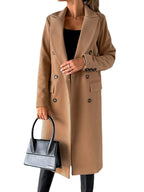 Estelle | Womens Double Breasted Wool Coat with Pockets - 8