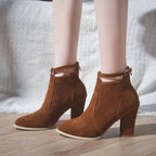 Esther | Womens Chunky Heel British Style Casual Ankle Chelsea Boots