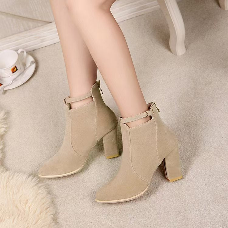 Esther | Womens Chunky Heel British Style Casual Ankle Chelsea Boots