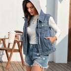 Etta | Womens Hooded Denim Vest