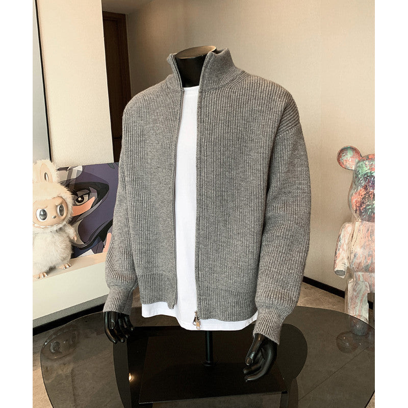 Eugene | Mens Cardigan Sweater Zip Knit Stand Collar Casual Jacket