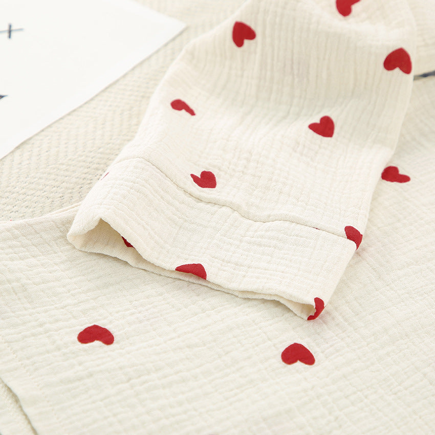 Eugenia | Womens Cotton Heart Print Loungewear Pajama Set