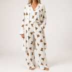 Eugenia | Womens Cotton Heart Print Loungewear Pajama Set, White