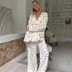 Eugenia | Womens Cotton Heart Print Loungewear Pajama Set