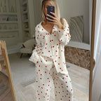 Eugenia | Womens Cotton Heart Print Loungewear Pajama Set