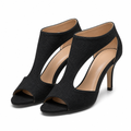 Eva | Womens Peep Toe Heeled Sandals Back Zip Thin Heel Shoes