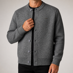 Evan | Mens Bomber Jacket Casual Loose Baseball Collar Coat, Dark Grey