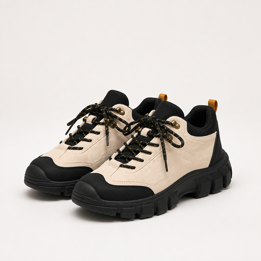 Eve | Womens Chunky Platform Lace Up Combat Ankle Boots, Black Grey 4