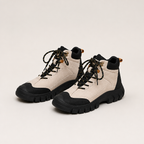 Eve | Womens Chunky Platform Lace Up Combat Ankle Boots, Black Grey
