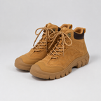 Eve | Womens Chunky Platform Lace Up Combat Ankle Boots, Tan 3