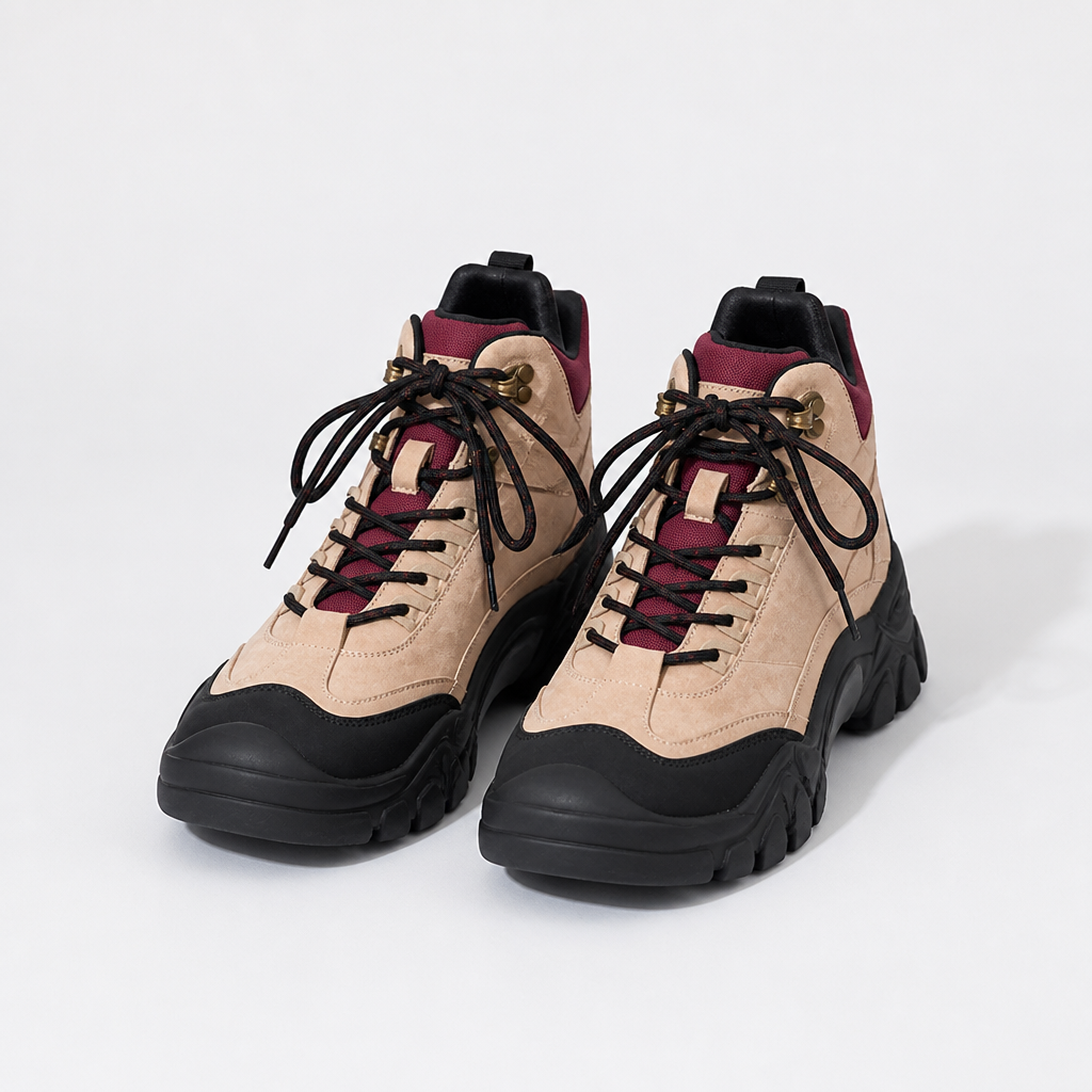 Eve | Womens Chunky Platform Lace Up Combat Ankle Boots, Chestnut 3