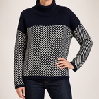 Fabienne | Womens Chunky Knit Jumper Knitted Warm Winter Sweater, Navy Blue