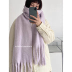 Faye | Womens Soft Mohair Shawl Scarf - Lilac
