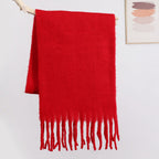 Faye | Womens Soft Mohair Shawl Scarf - Red