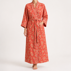Fern | Womens Dressing Gown Cotton Kimono Bathrobe Robe, Design 3