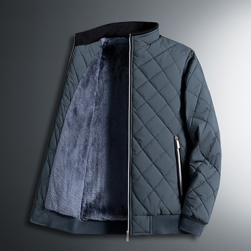 Ferris | Mens Quilted Fleece Lined Winter Jacket, Grey