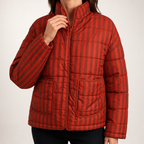 Fleur | Womens Padded Jacket Printed Cotton Lightweight Warm Jacket, Brown 2