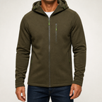 Flynn | Mens Jacket Zip Up Hooded Sports Lightweight Jacket, Army Green