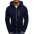 Flynn | Mens Zip Hooded Sports Jacket - Navy Blue