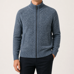 Forrest | Mens Zip Up Knitted Cardigan Sweater Casual Knitwear, Blue