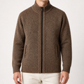 Forrest | Mens Zip Up Knitted Cardigan Sweater Casual Knitwear, Brown