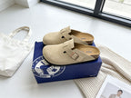Foster | Leather Clogs Mules Closed Toe Platform Slippers Sandals - Sand