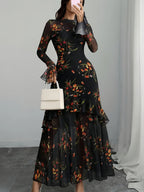 Frances | Womens Floral Midi Dress Spaghetti Strap French Style Summer Sundress