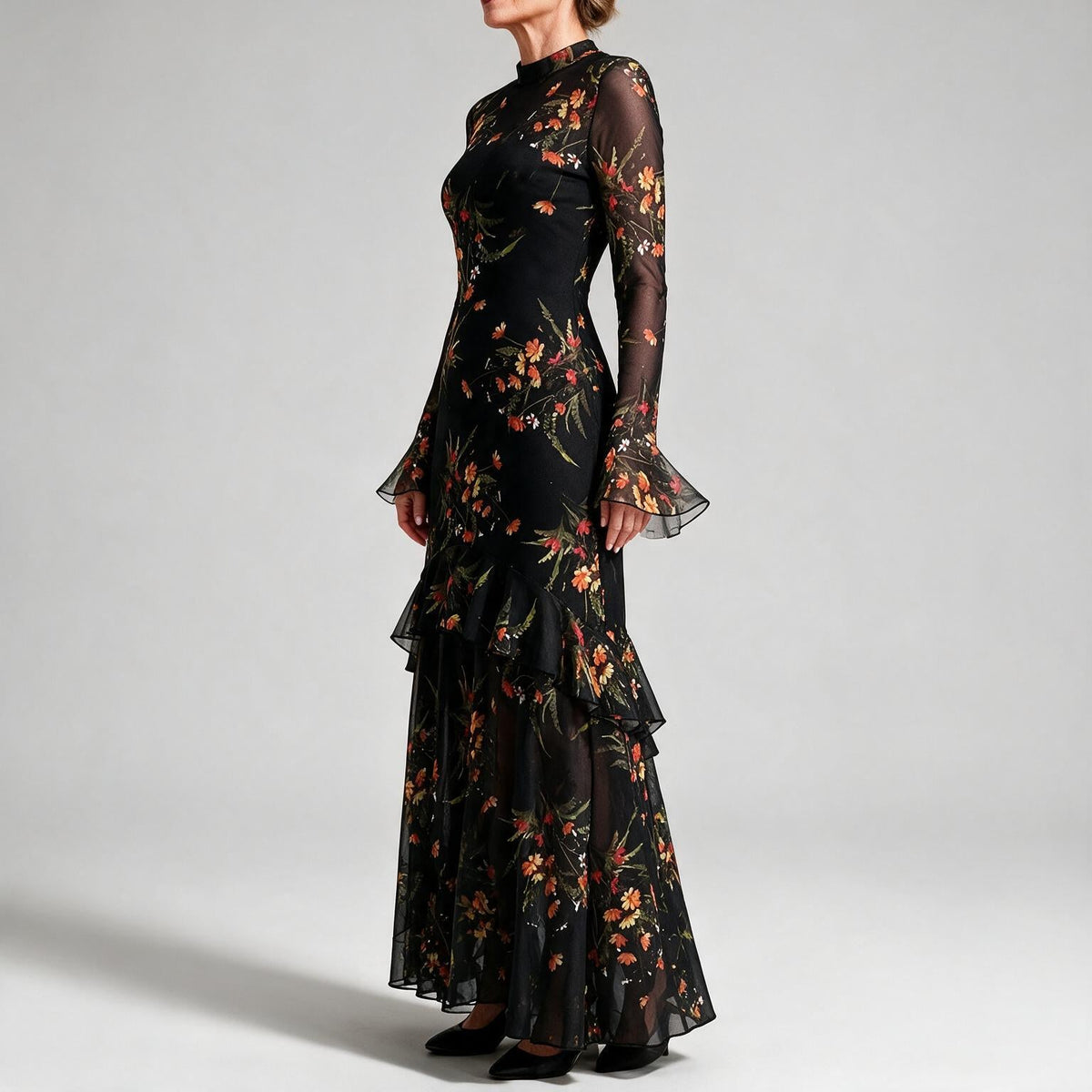 Frances | Womens Floral Midi Dress Spaghetti Strap French Style Summer Sundress