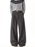 Frank | Mens Wide Leg Pleated Double Drape Casual Smart Pants