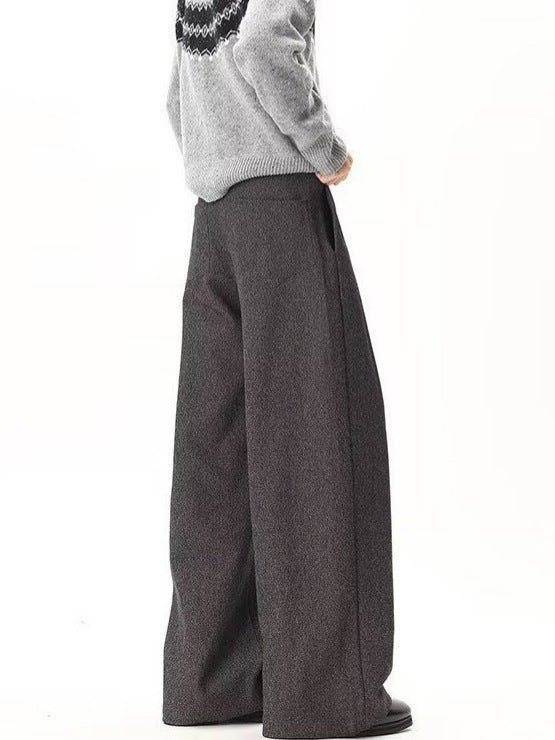 Frank | Mens Wide Leg Pleated Double Drape Casual Smart Pants