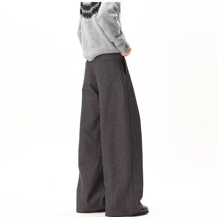 Frank | Mens Wide Leg Pleated Double Drape Casual Smart Pants