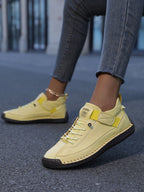 Frankie | Womens Leather Low Top Retro Flat Shoes - 11