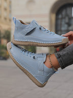 Frankie | Womens Leather Low Top Retro Flat Shoes - 17