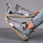 Frankie | Womens Leather Low Top Retro Flat Shoes - 2
