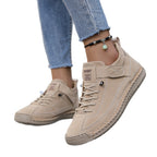 Frankie | Womens Leather Low Top Retro Flat Shoes - 5