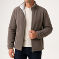 Fred | Mens Fleece Jacket Zip Up Warm Winter Casual Outdoor Outerwear, Khaki
